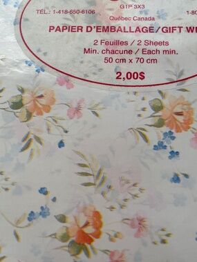 🍄 2/12$   Vintage Paper Wrap - Papier d'emballage - Gift Wrapping - flowers